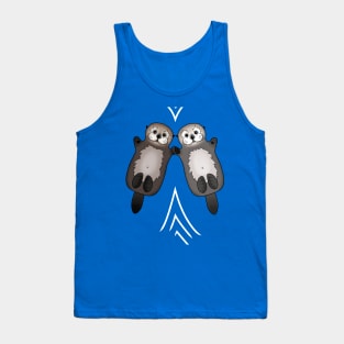 Otters Holding Hands - Otter Couple Tank Top